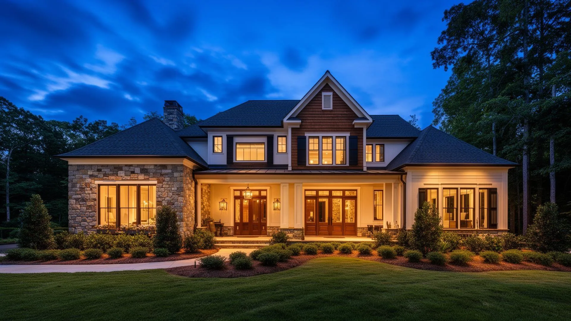 Charlotte NC home for sale — luxury exterior at twilight